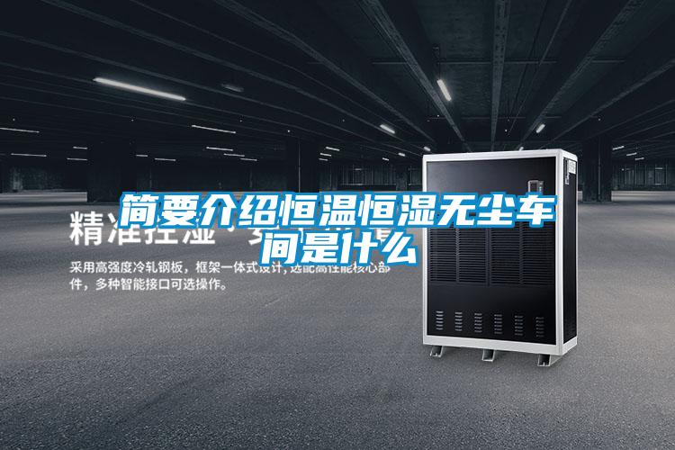 簡(jiǎn)要介紹恒溫恒濕無(wú)塵車間是什么