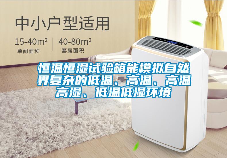 恒溫恒濕試驗箱能模擬自然界復雜的低溫、高溫、高溫高濕、低溫低濕環(huán)境