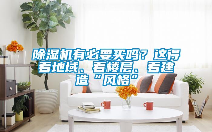 除濕機有必要買嗎？這得看地域、看樓層、看建造“風格”