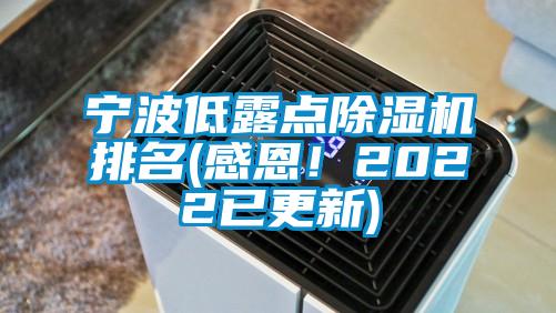 寧波低露點除濕機排名(感恩！2022已更新)