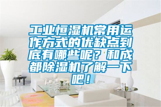工業(yè)恒濕機常用運作方式的優(yōu)缺點到底有哪些呢?和成都除濕機了解一下吧!